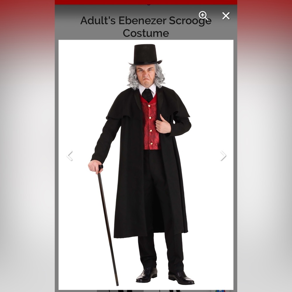 Men's Ebenezer Scrooge Costume size larger